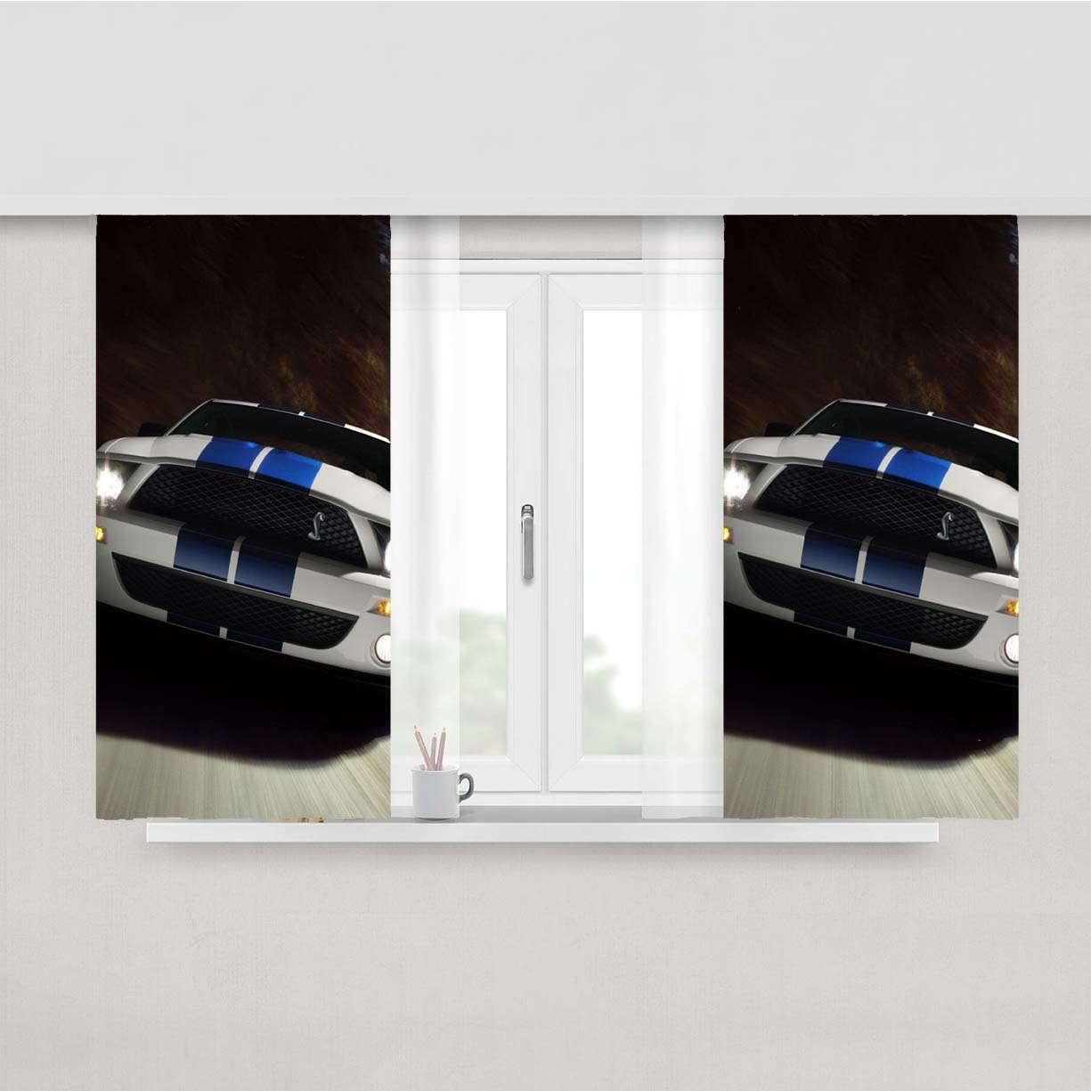 Ford Cobra Car Wallpaper Peach Skin Window Curtains