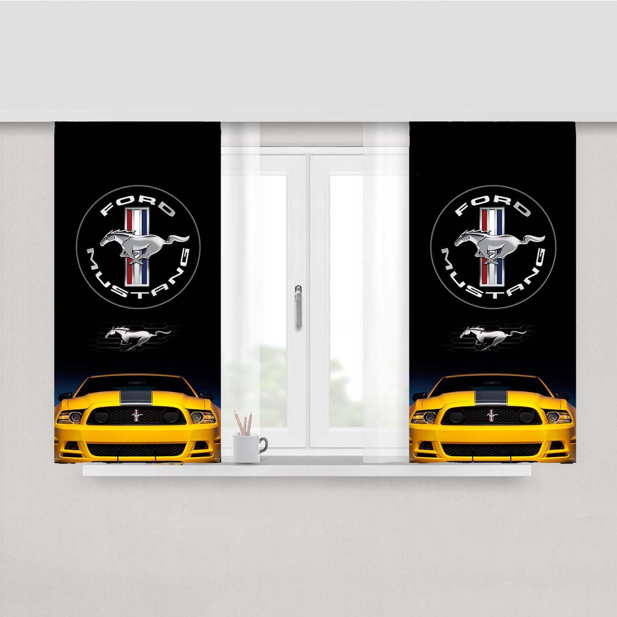 Ford Mustang 2 Peach Skin Window Curtains