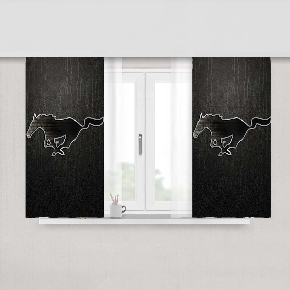 Ford Mustang Background Image Peach Skin Window Curtains