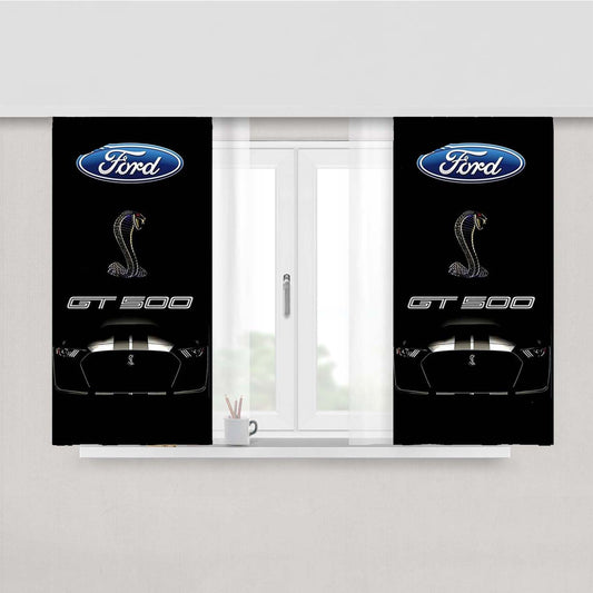 Ford Mustang Gt Black Peach Skin Window Curtains