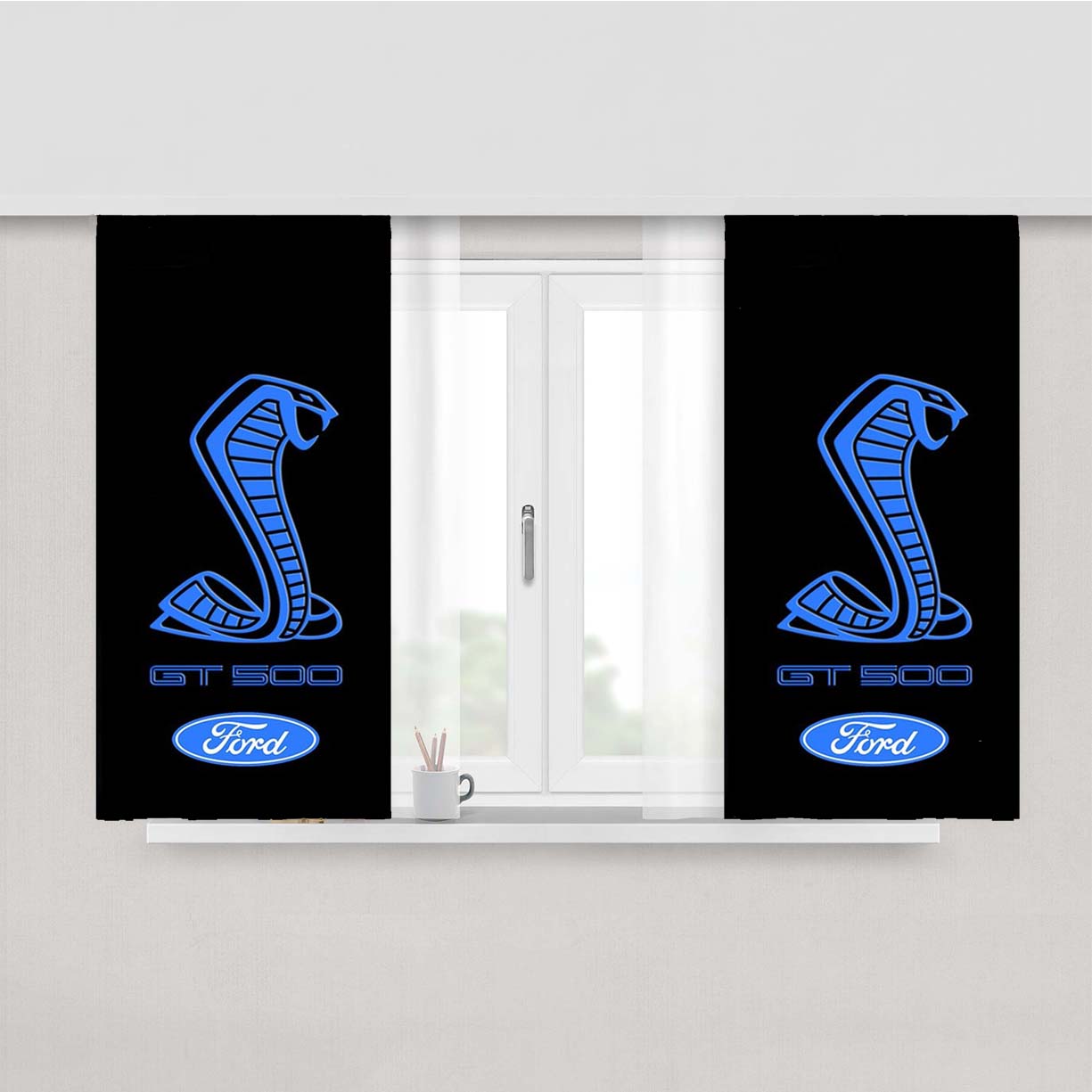 Ford Mustang Shelby Cobra Gt 500 Peach Skin Window Curtains
