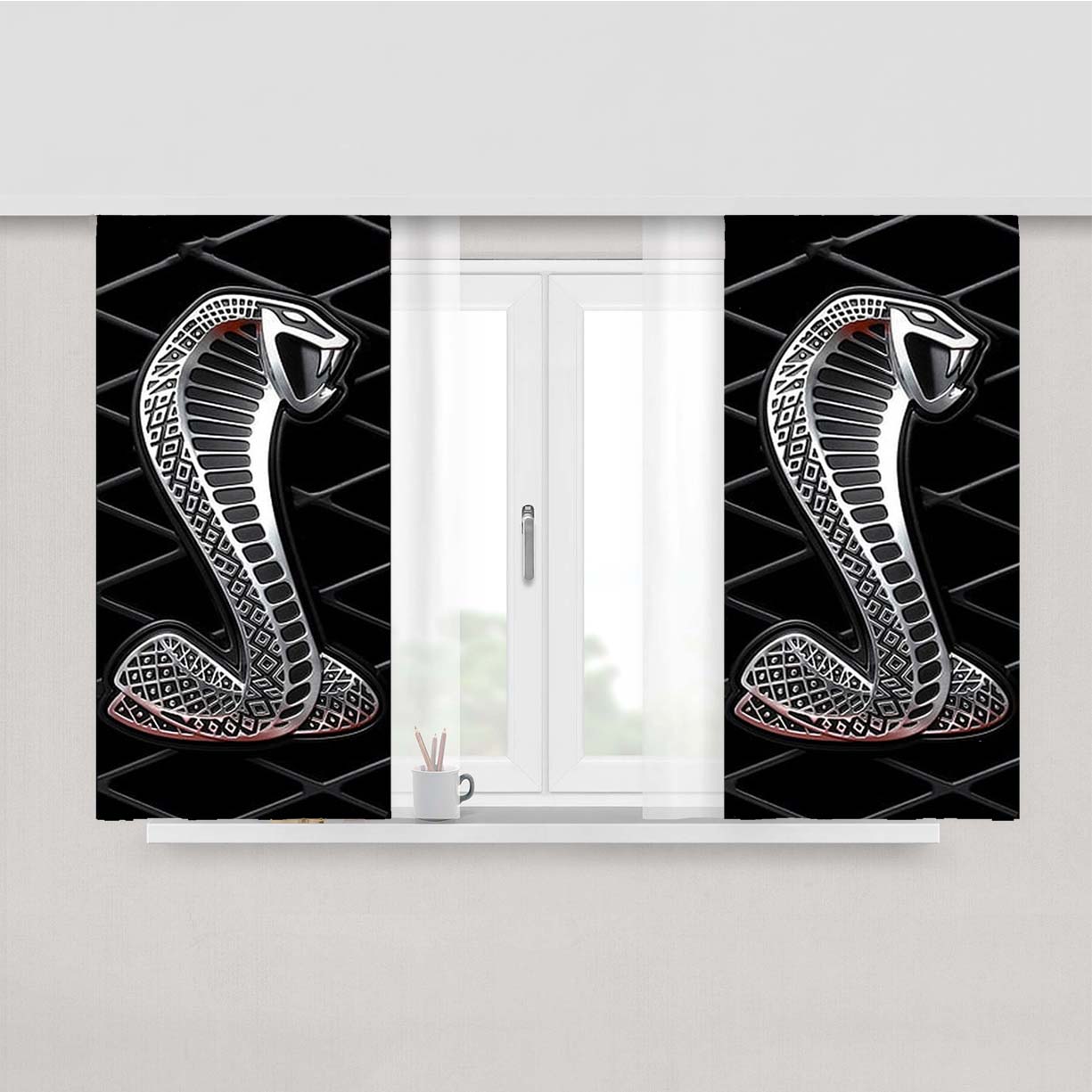 Ford Mustang Shelby Grilles Peach Skin Window Curtains