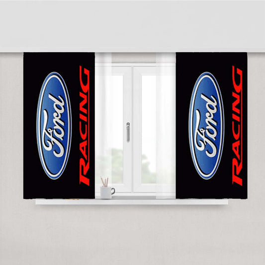 Ford Racing Landscape Peach Skin Window Curtains