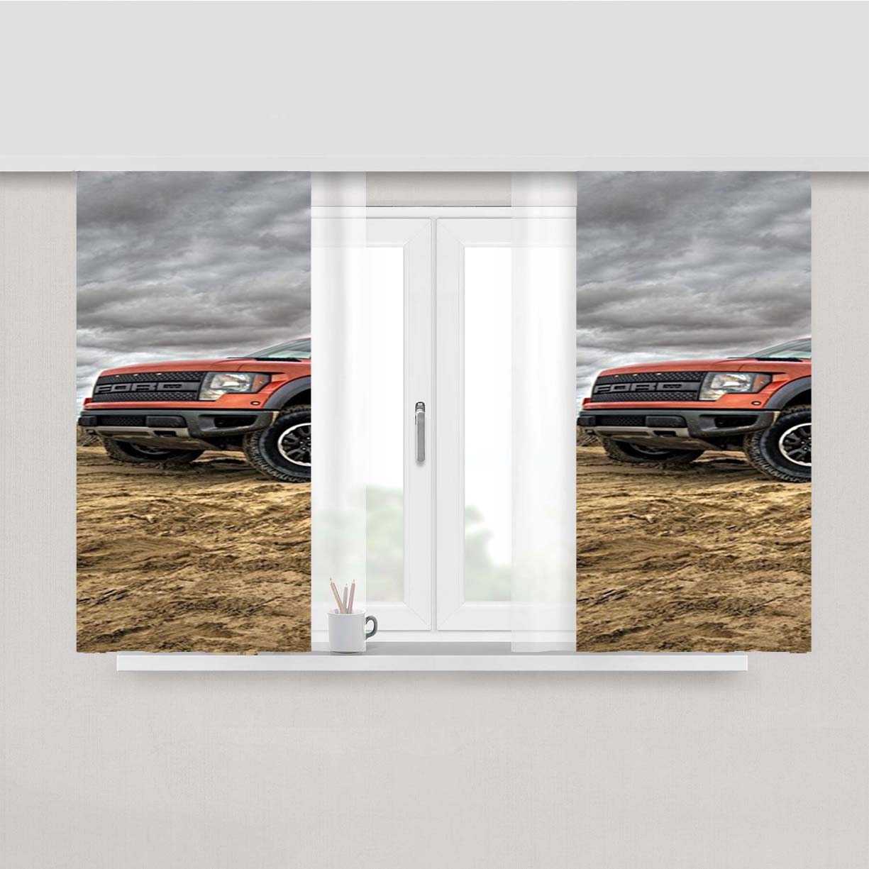 Ford Raptor 2 Peach Skin Window Curtains