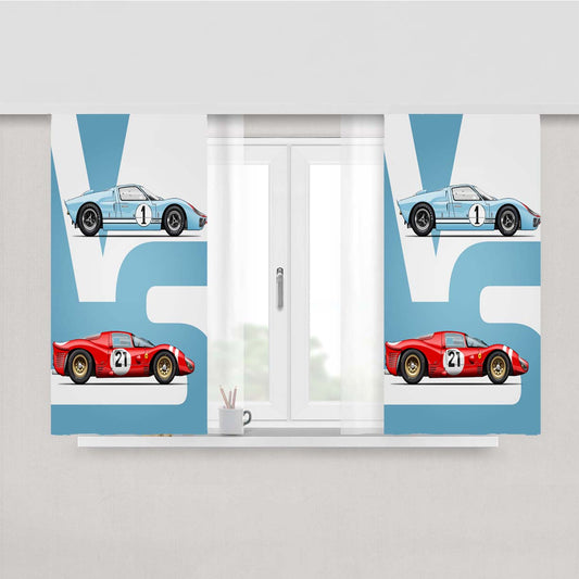 Ford Vs Ferrari Minimalist Car Peach Skin Window Curtains