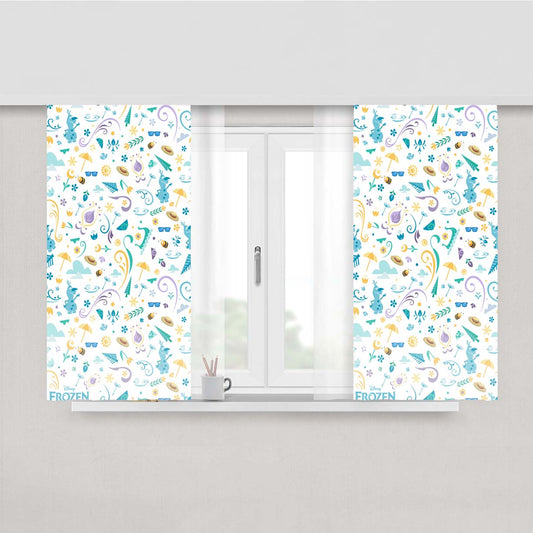 Frozen Pattern Peach Skin Window Curtains