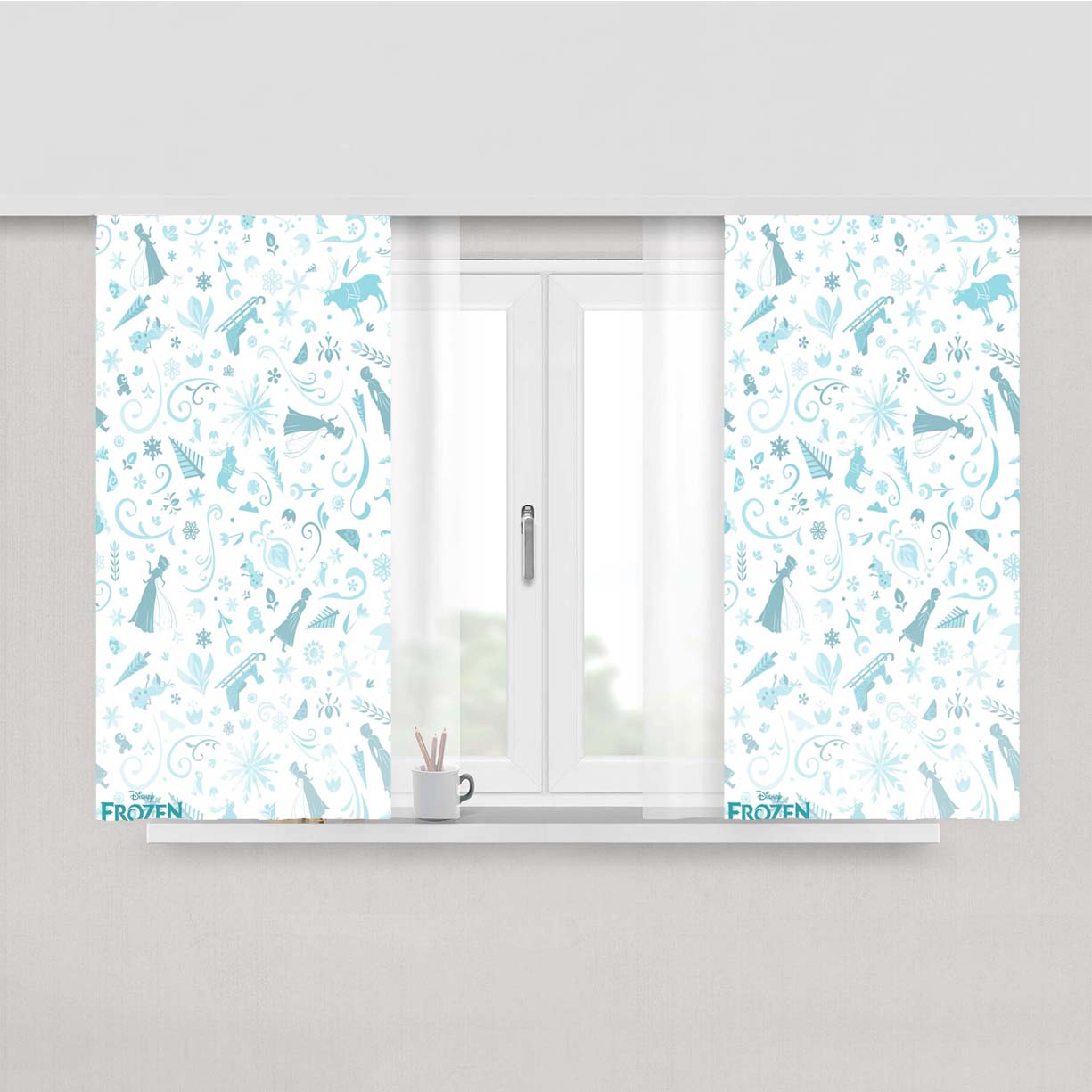 Frozen Pattern 2 Peach Skin Window Curtains