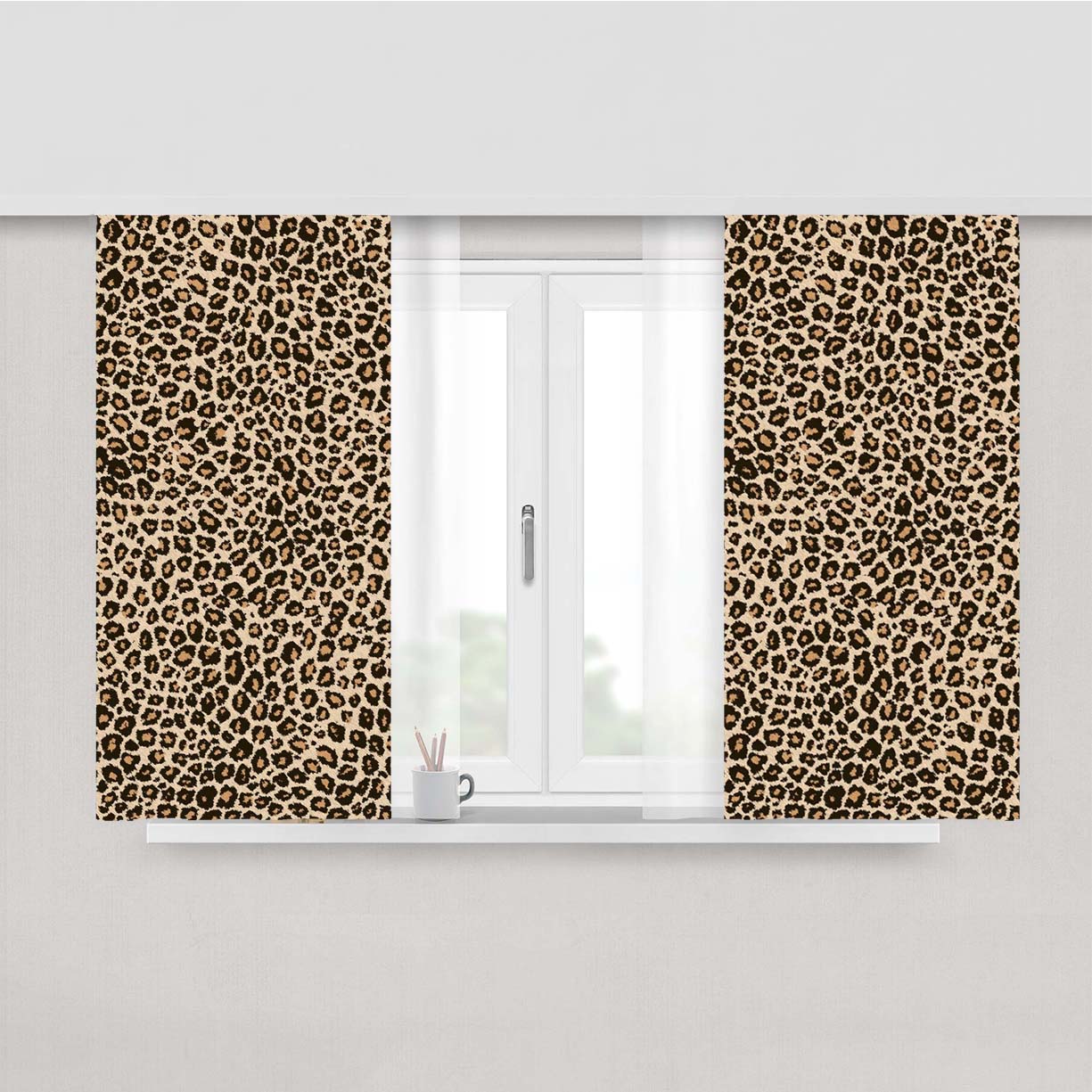 Full Of Pattern Cheetah Peach Skin Window Curtains