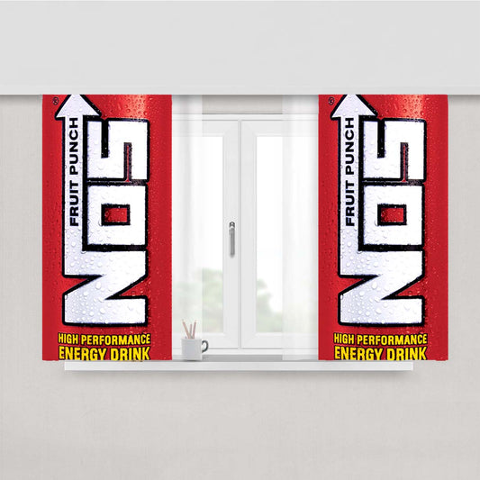 Funny Nos Energy Drink Peach Skin Window Curtains