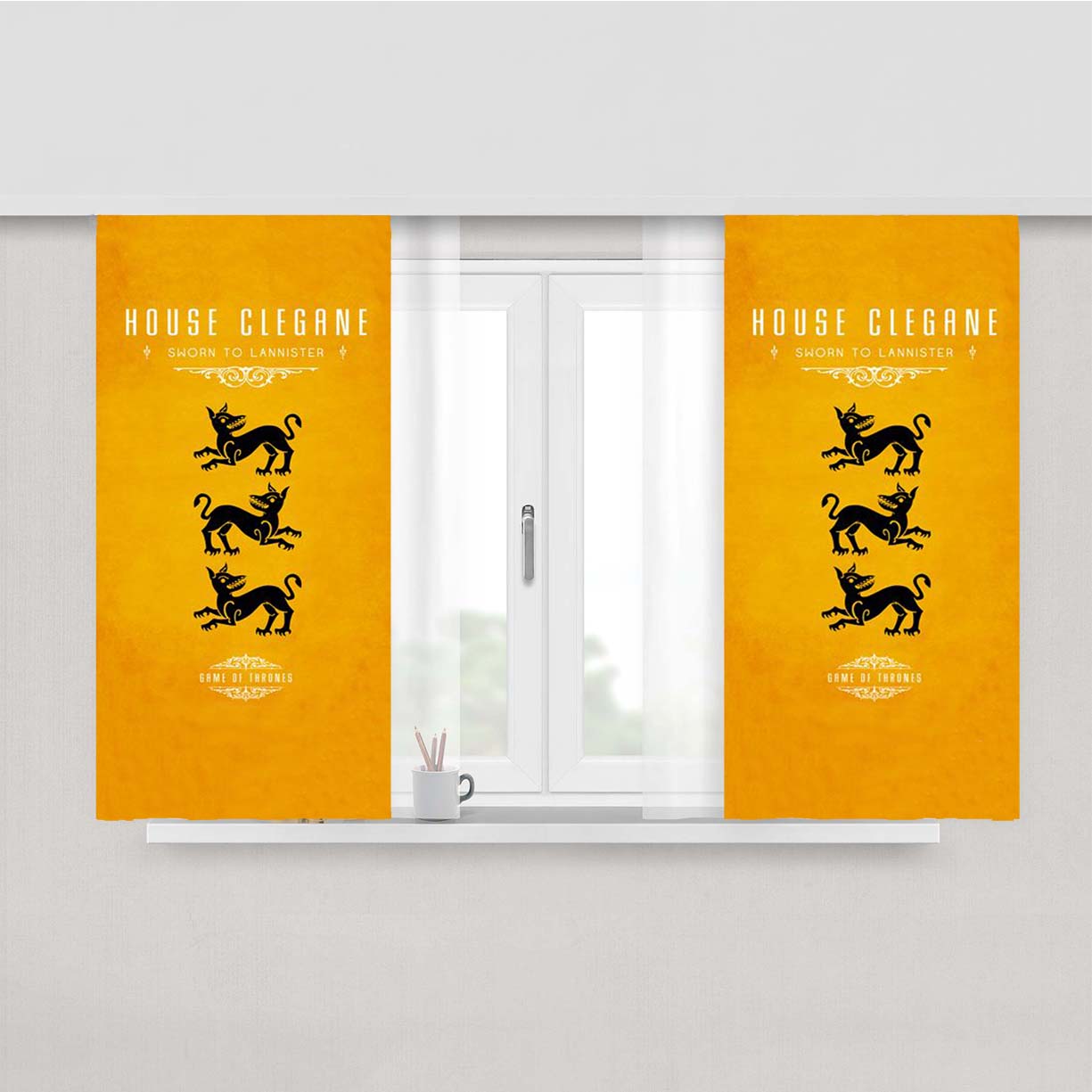 Game Of Thrones - House Clegane Peach Skin Window Curtains