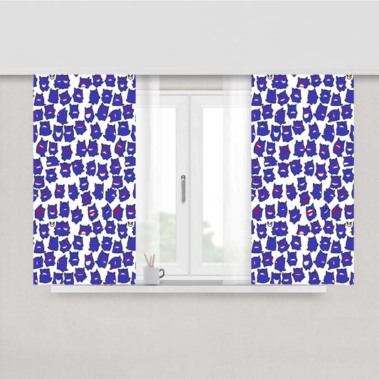 Gengar Pattern Ghost Pokemon Peach Skin Window Curtains