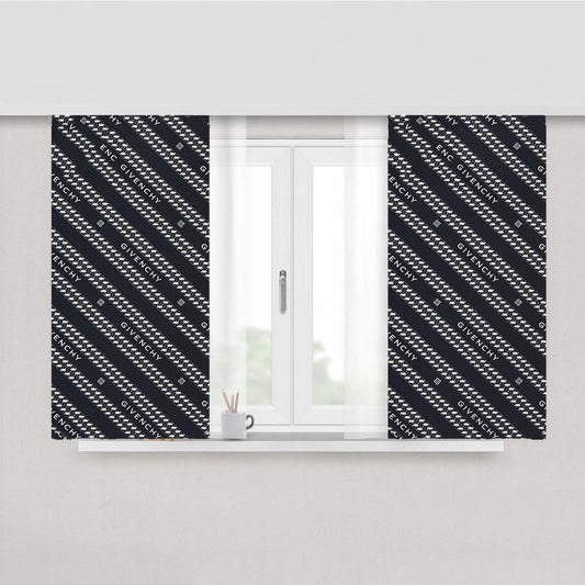 Givenchy Paris Logo Pattern Peach Skin Window Curtains