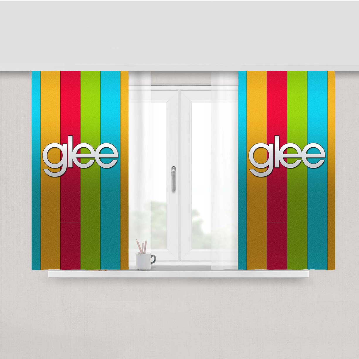 Glee Logo Peach Skin Window Curtains