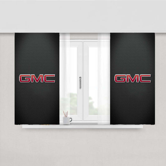 Gmc Carbon Fiber Logo Peach Skin Window Curtains