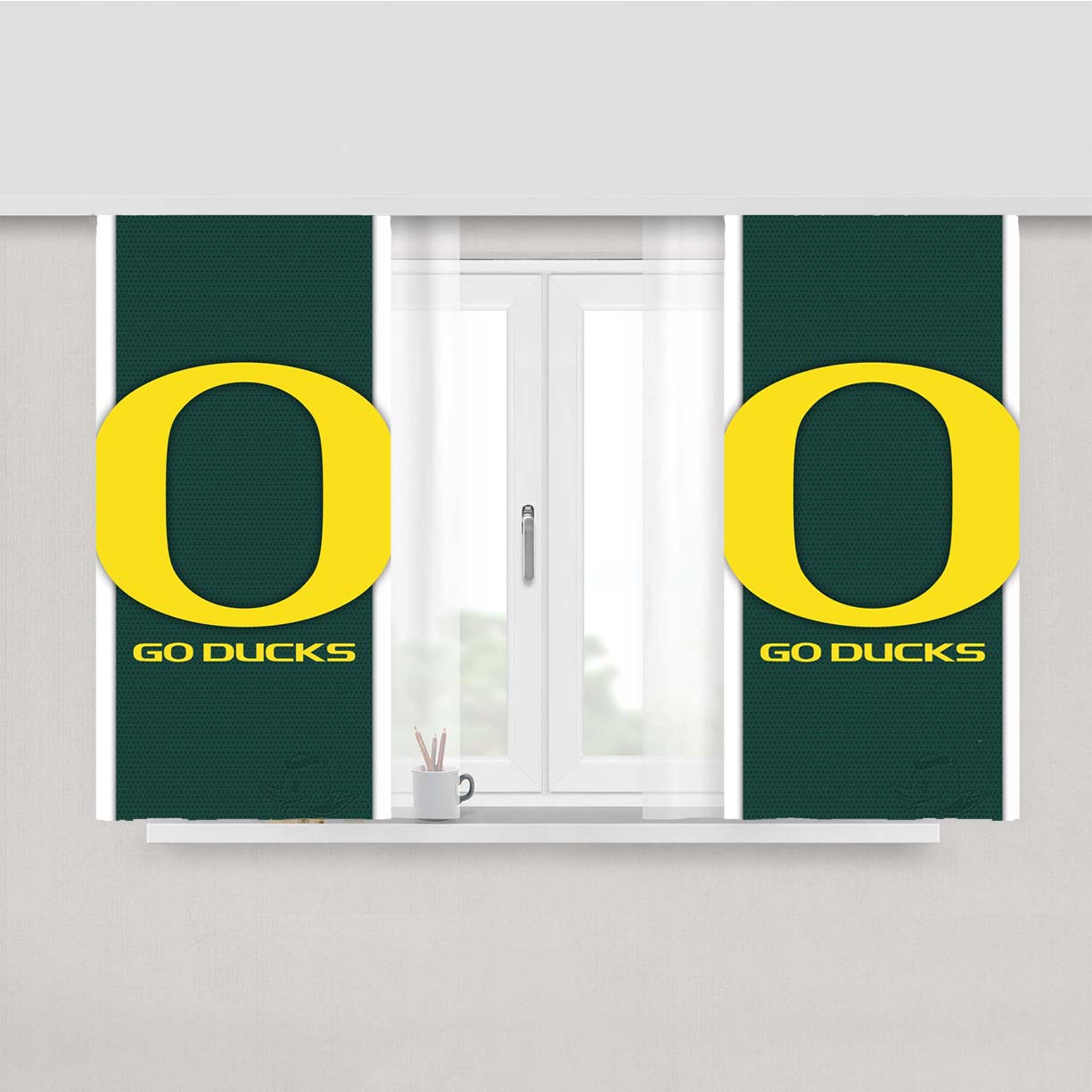 Go Duck Oregon Pattern Peach Skin Window Curtains