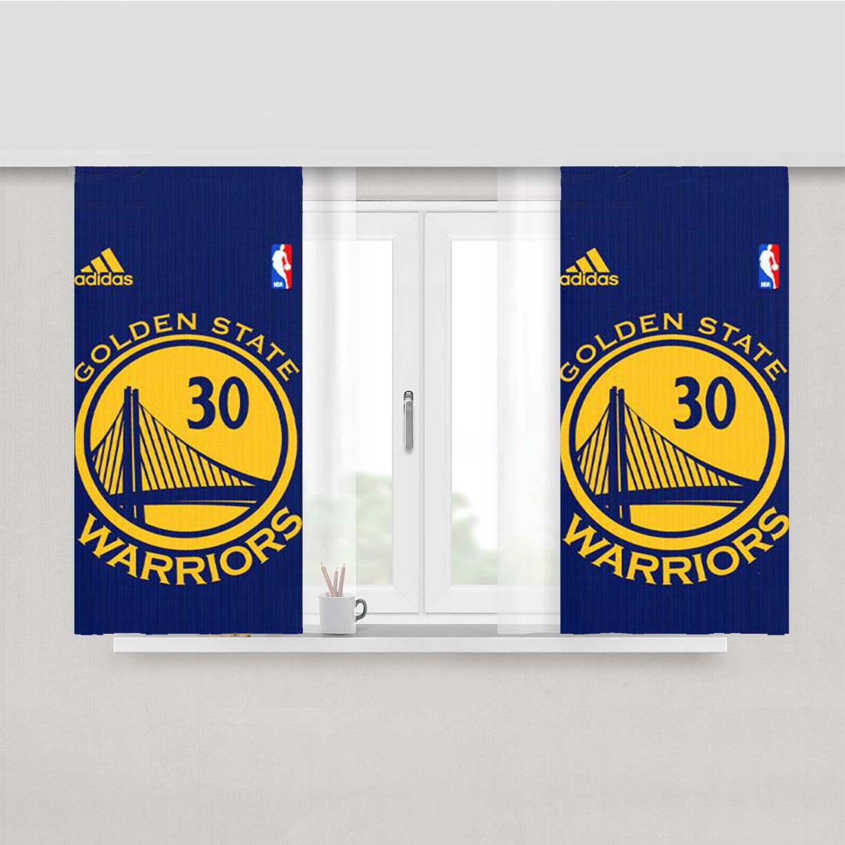 Golden State Warriors 30 Peach Skin Window Curtains