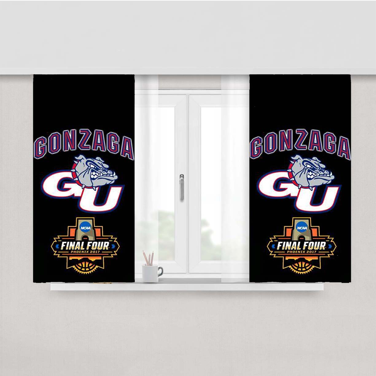 Gonzaga Final Four Champion Peach Skin Window Curtains