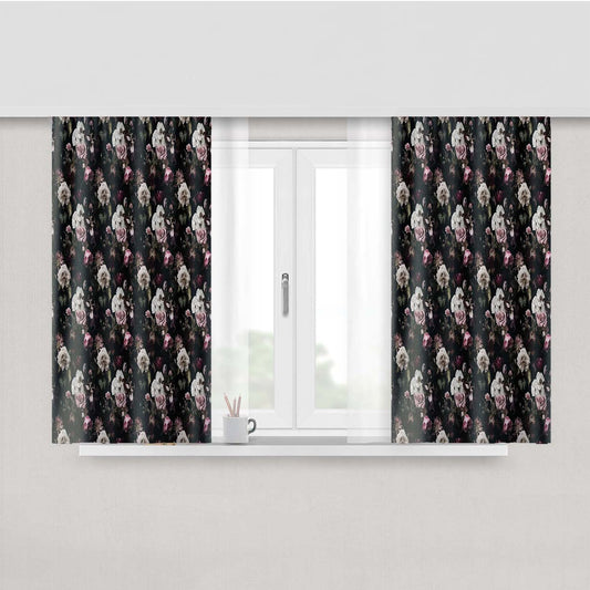Gothic Floral Peach Skin Window Curtains