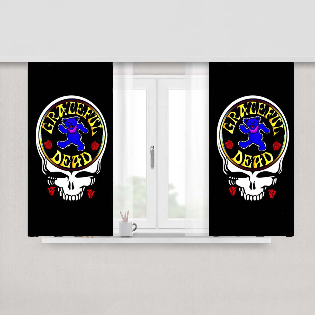 Grateful Dead Classic Rock Peach Skin Window Curtains