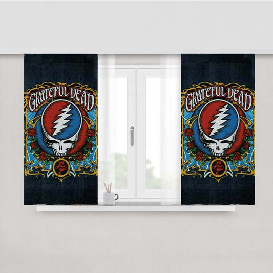 Grateful Dead Shirt Design Peach Skin Window Curtains