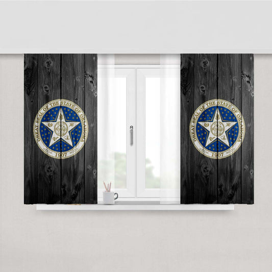 Great Seal Of The State Oklahoma Peach Skin Window Curtains