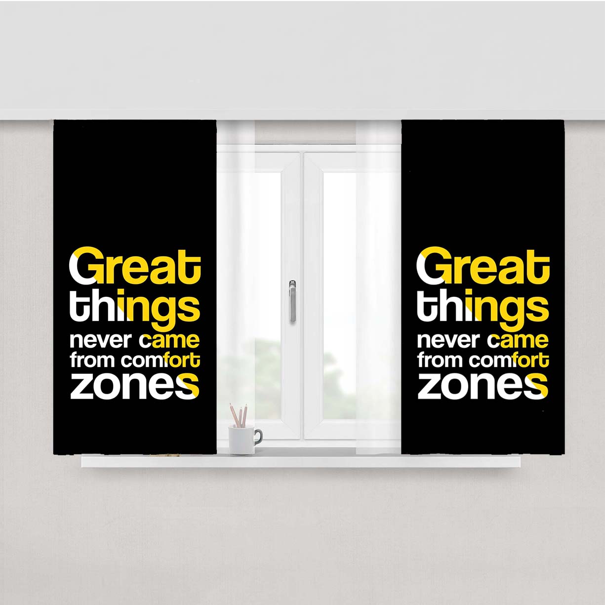 Great Thing Never Came From Comfort Zones Peach Skin Window Curtains