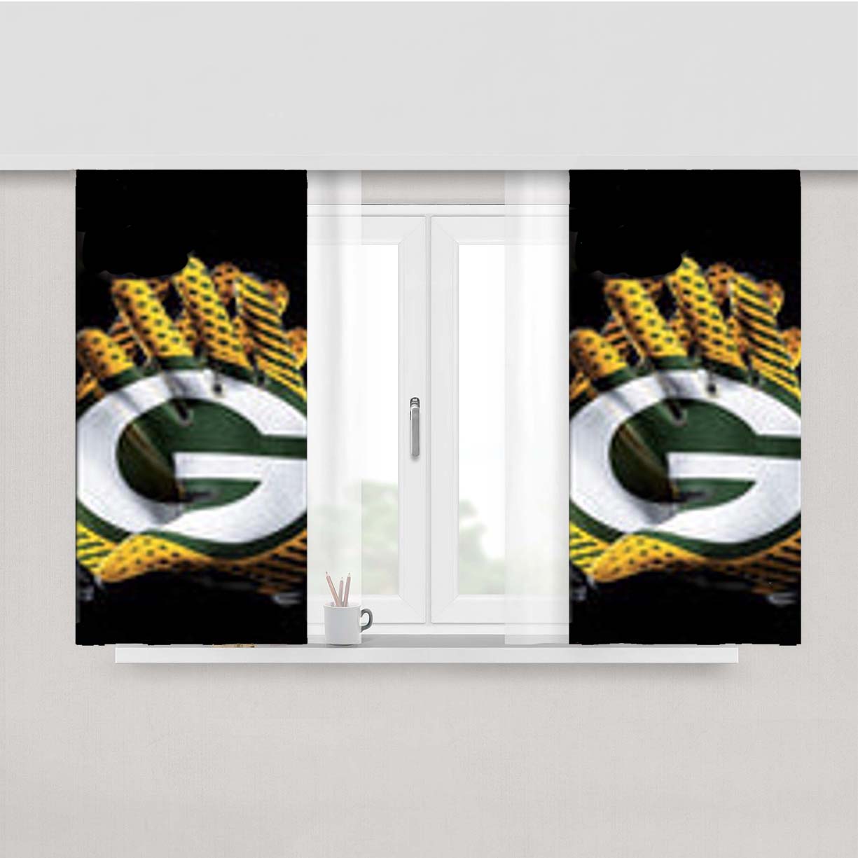 Greenbay Packers Peach Skin Window Curtains