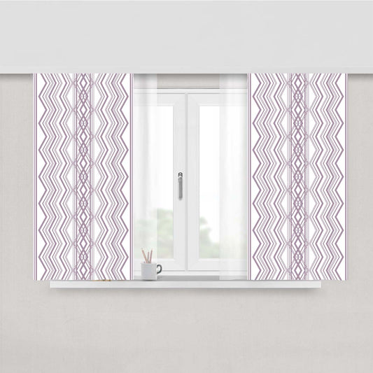 Grey Purple Aztec Zigzag Seamless Pattern Peach Skin Window Curtains
