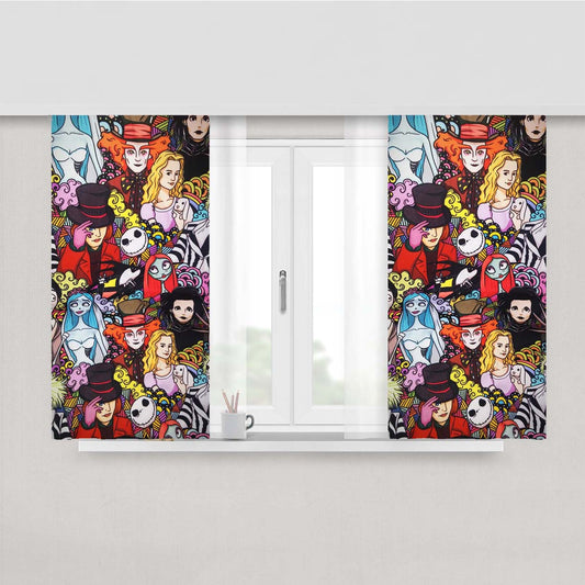 Halloween Johny Depp Pattern Cartoon Fabric Window Curtains