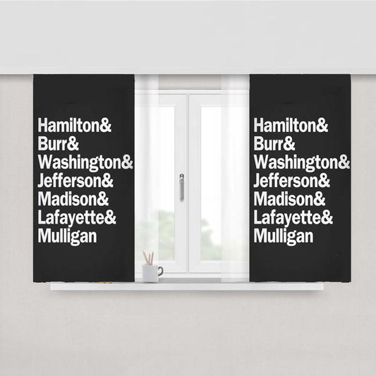 Hamilton Burr Washington Jefferson Madison Lafayette & Mulligan Fabric Window Curtains