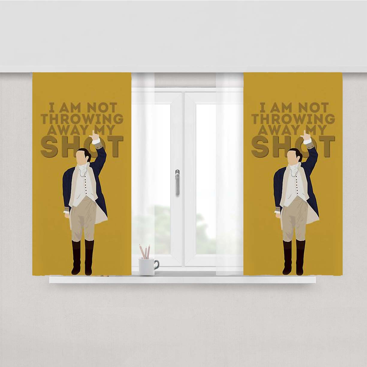 Hamilton I Am Not Throwing Away My Shot Fabric Window Curtains