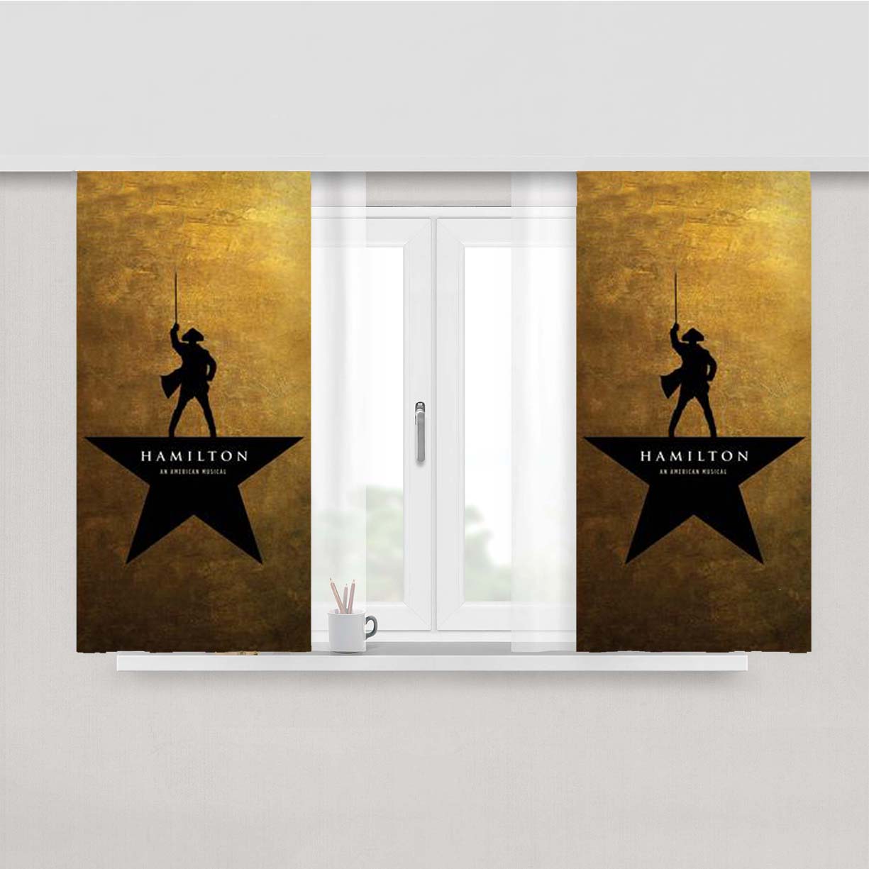 Hamilton Musical George Washington Fabric Window Curtains