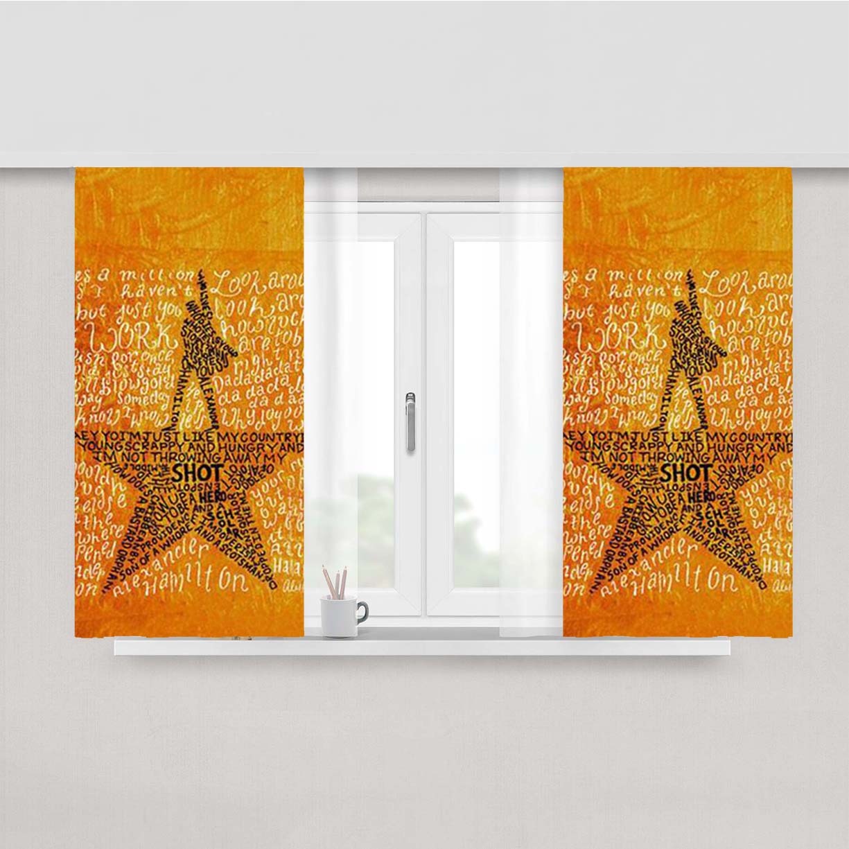 Hamilton Musical Lyrics Fabric Window Curtains
