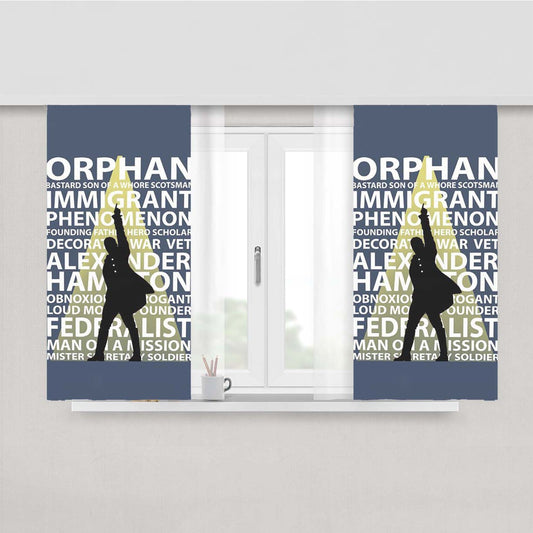 Hamilton Musical Quotes Fabric Window Curtains