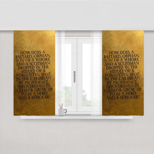 Hamilton Quotes Fabric Window Curtains