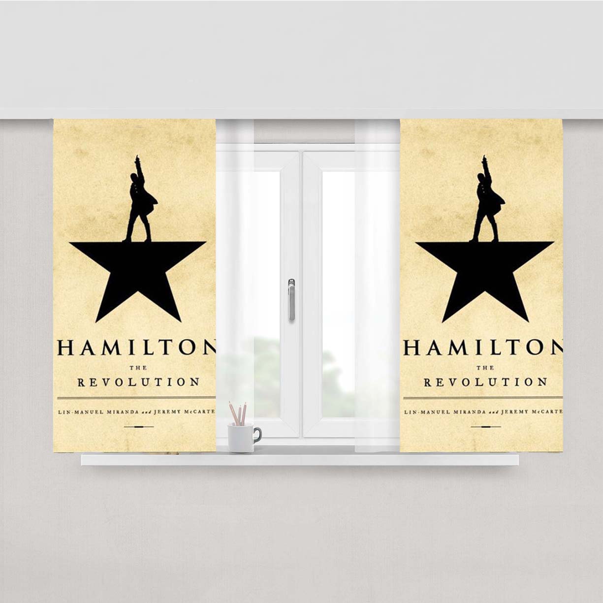 Hamilton The Revolution Book Cover Fabric Window Curtains