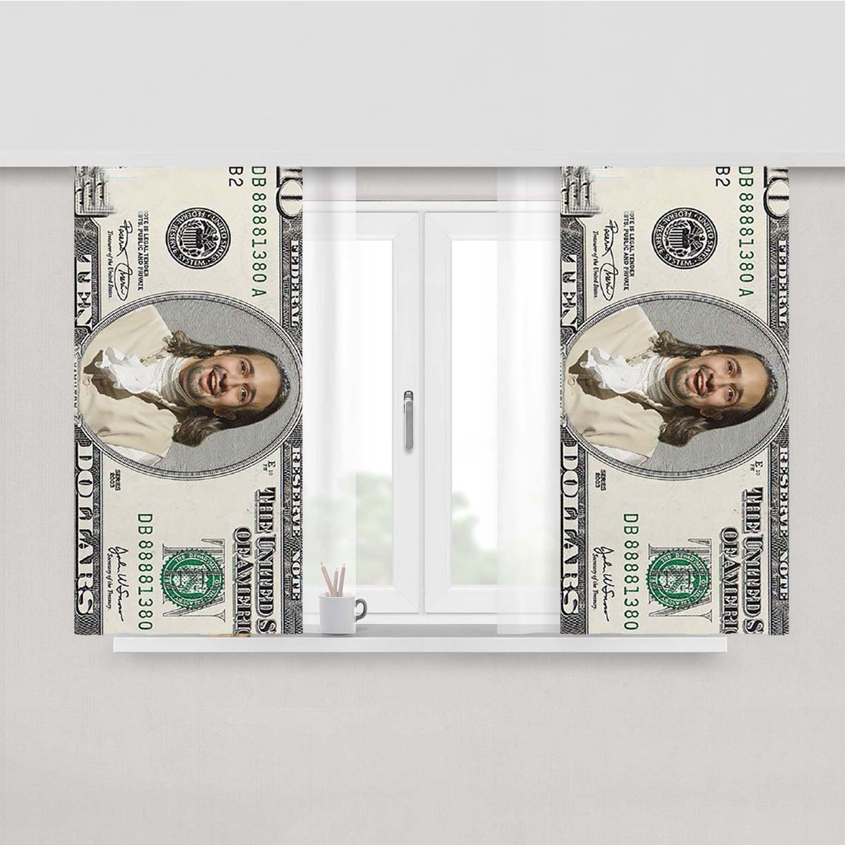 Hamilton The Ten Dollar Founding Father Fabric Window Curtains