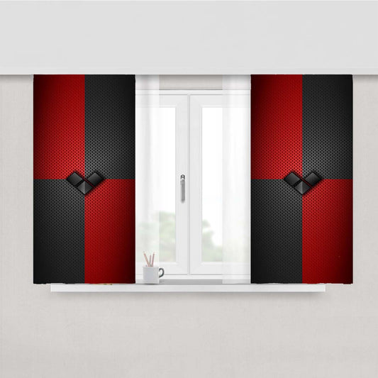 Harley Quinn Black Diamonds Fabric Window Curtains