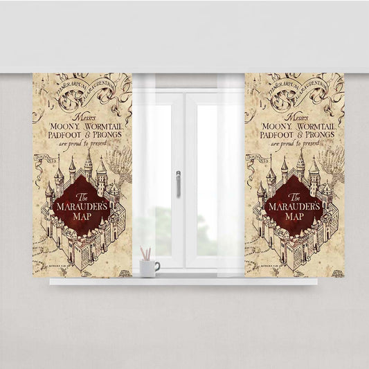 Harry Potter Inspired The Marauders Map Fabric Window Curtains