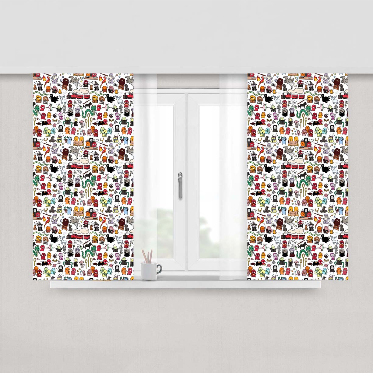 Harry Potter Pattern Wallpaper Fabric Window Curtains
