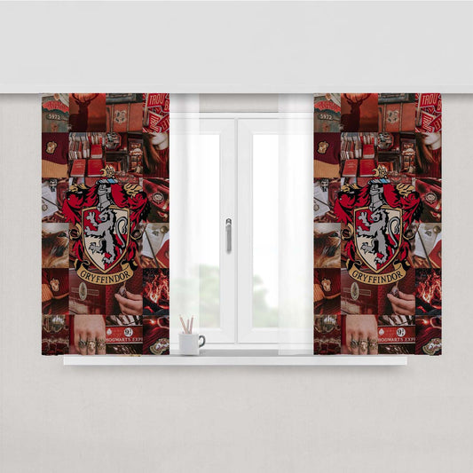 Harrypotter Gryffindor Pattern Style Fabric Window Curtains