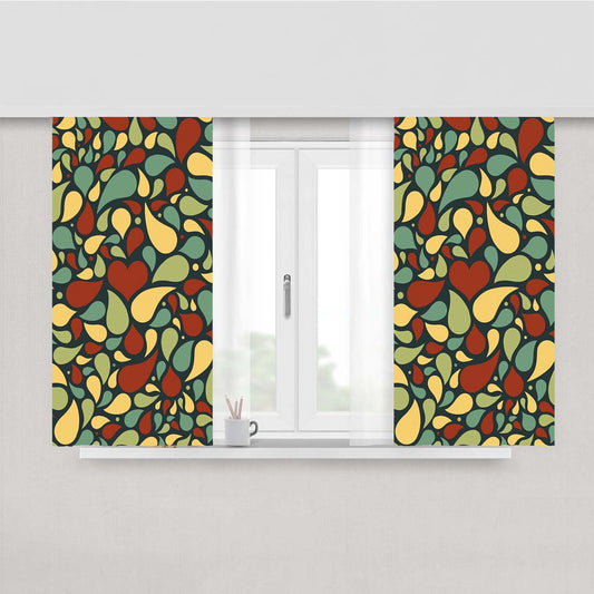 Heart Pattern Fabric Window Curtains