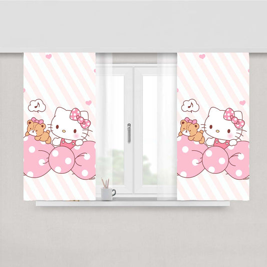 Hello Kitty Calm Pattern Fabric Window Curtains
