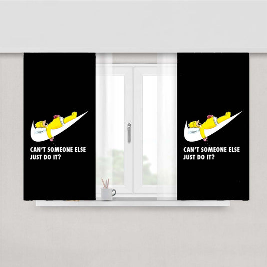 Homer Simpson Nike Black Peach Skin Window Curtains