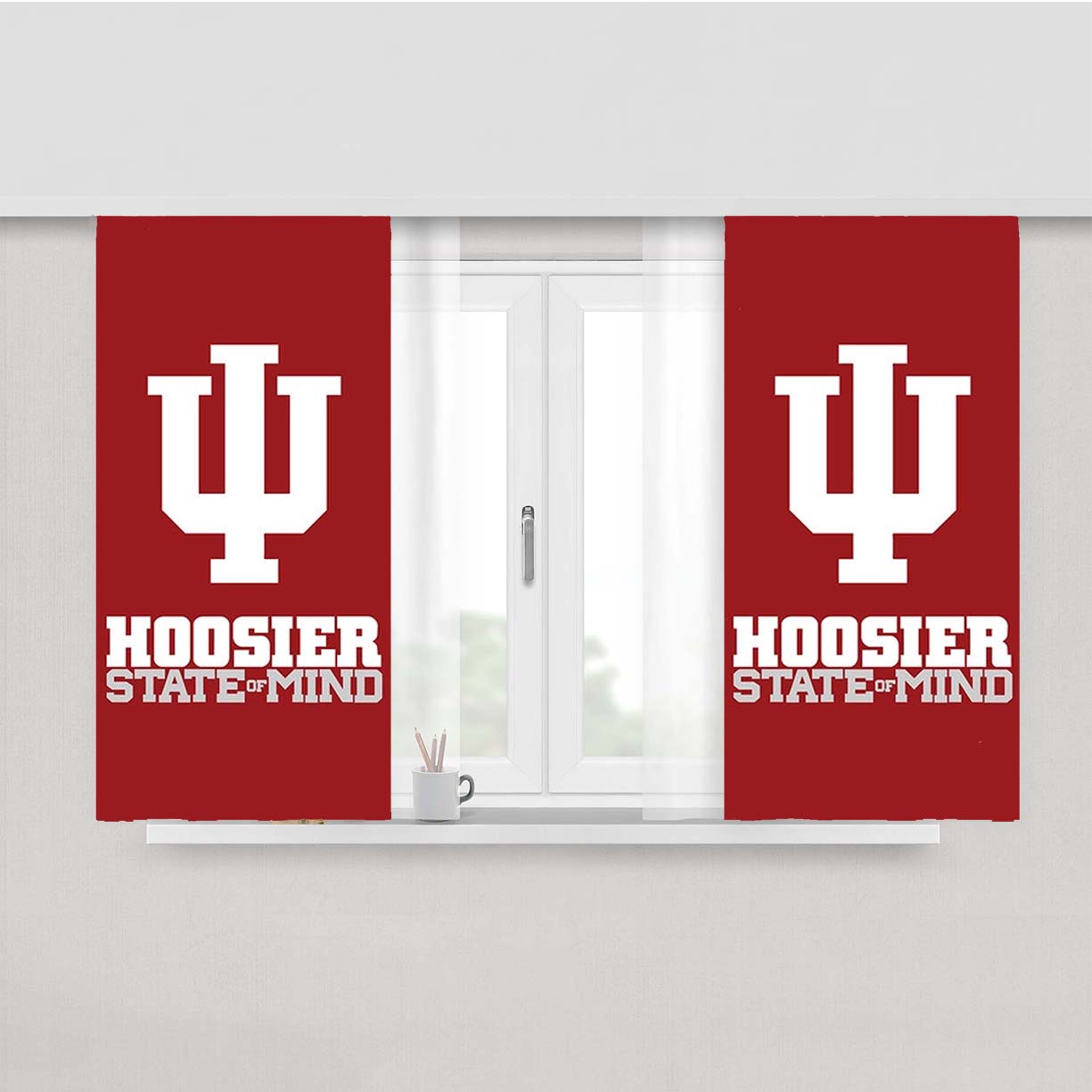 Hoosier State Of Mind Indiana 2 Peach Skin Window Curtains