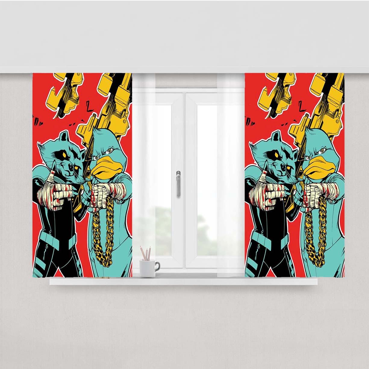 Howard The Duck Peach Skin Window Curtains
