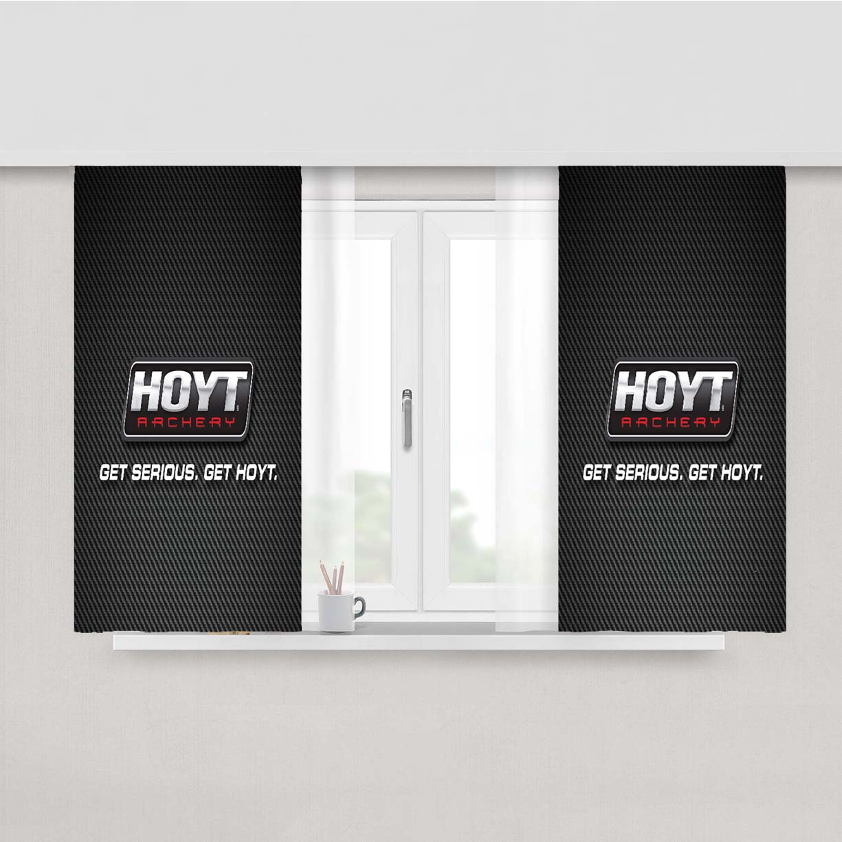 Hoyt Archery Carbon Peach Skin Window Curtains