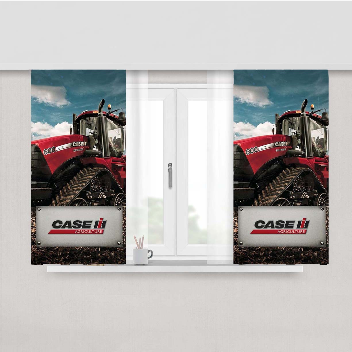 Ih International Harvester Tractor Peach Skin Window Curtains