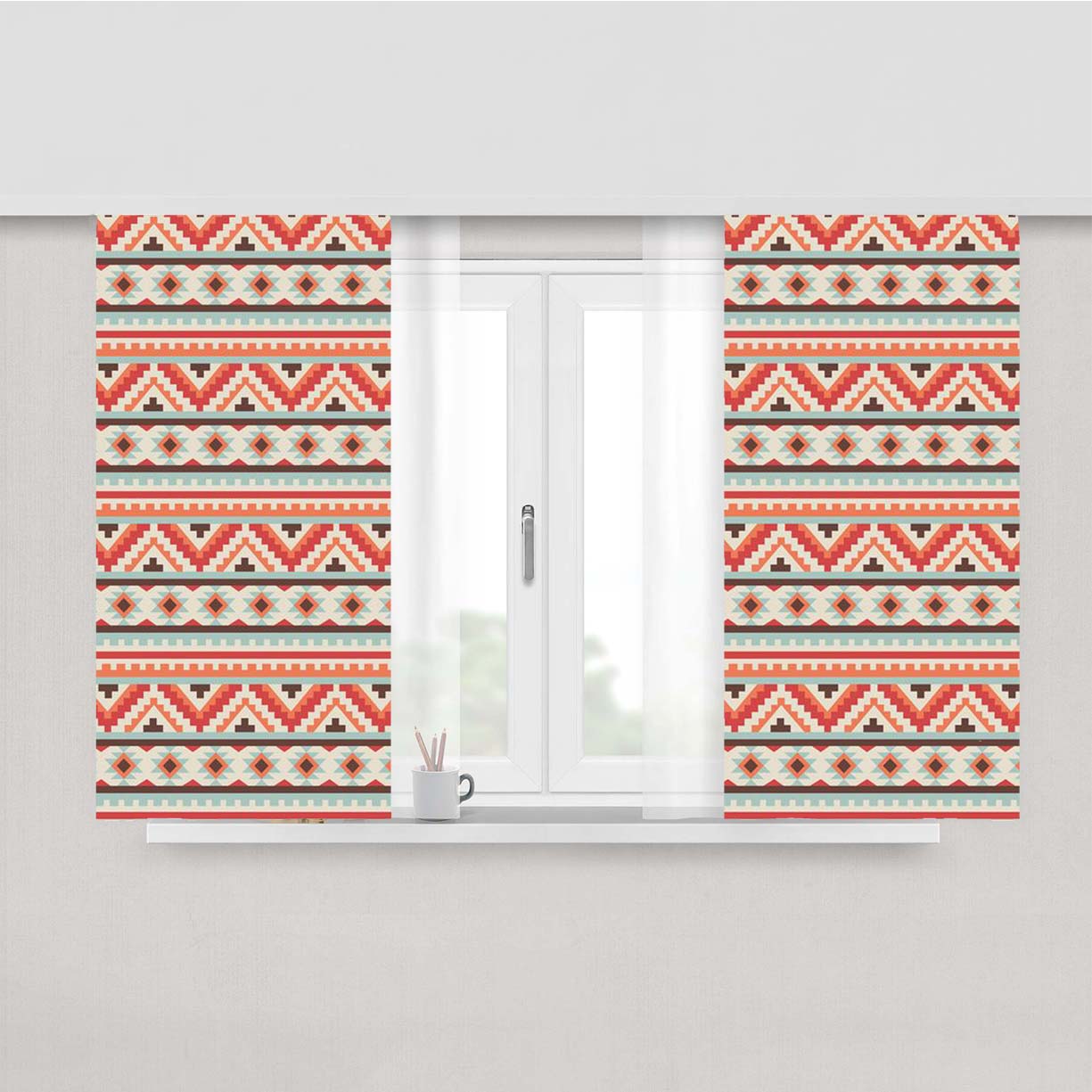 Indian Pattern Style Peach Skin Window Curtains