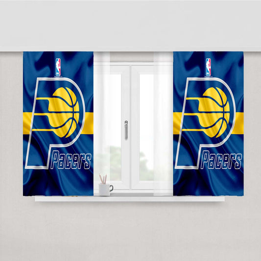 Indiana Pacers Basketball Club Logo Peach Skin Window Curtains